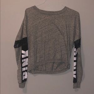 PINK GREY AND BLACK LONG SLEEVE SHIRT
